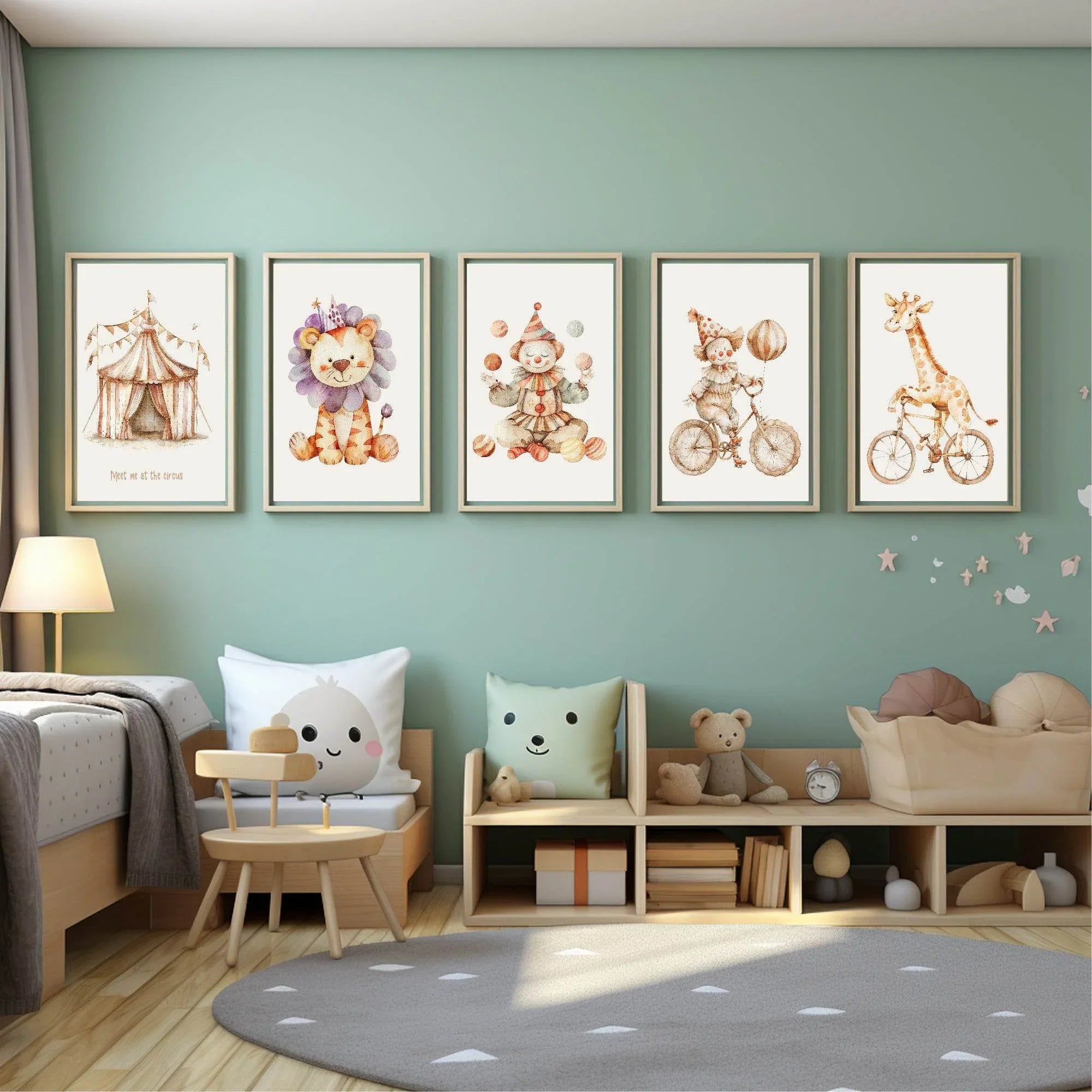 Giraffe On A Bicycle Print | Nursery Wall Art - Larosier Prints