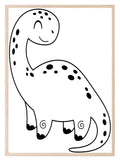 Cute Dinosaur Print | I a ROAR You | Monochrome | Nursery Wall Art - Larosier Prints