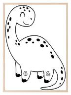 Cute Dinosaur Print | I a ROAR You | Monochrome | Nursery Wall Art - Larosier Prints