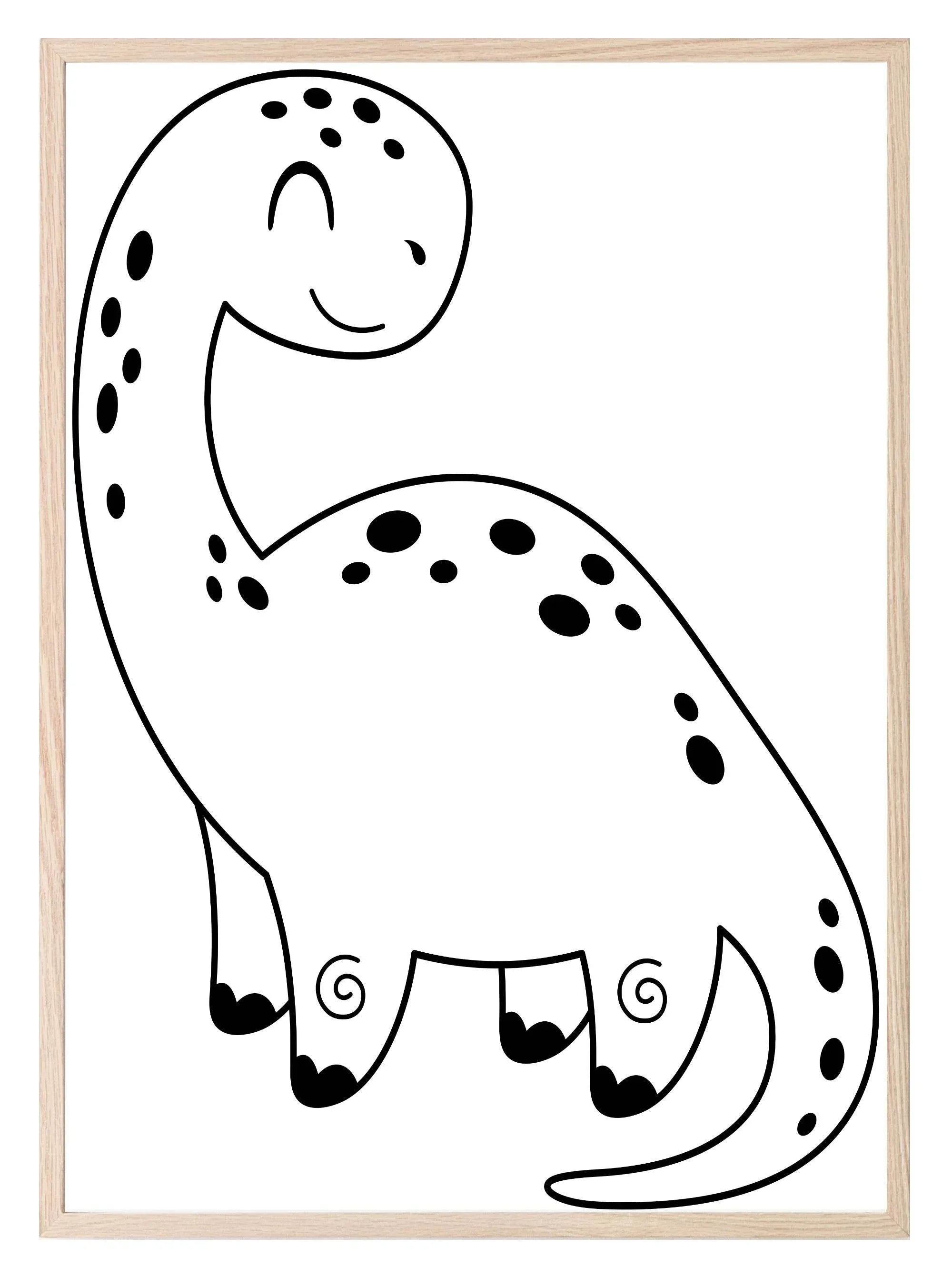 Cute Dinosaur Print | I a ROAR You | Monochrome | Nursery Wall Art - Larosier Prints