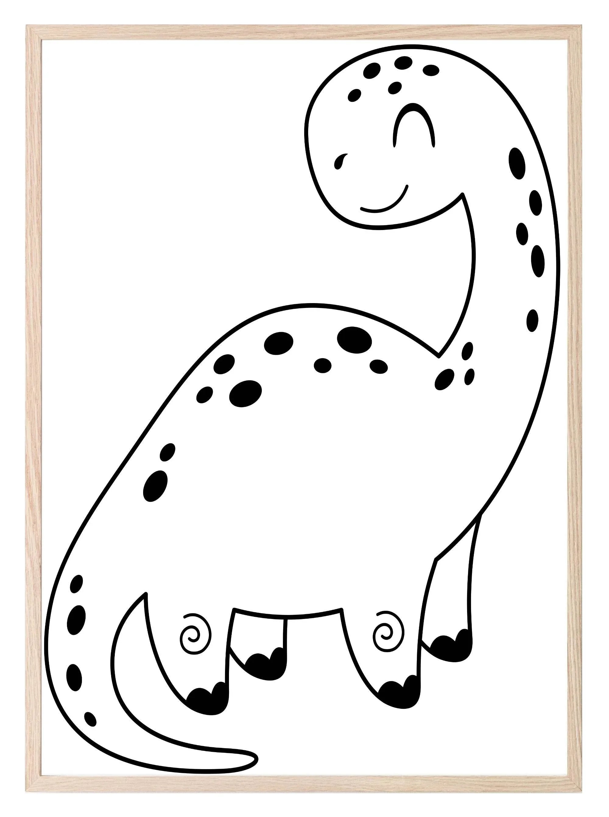 Cute Dinosaur Print | I a ROAR You | Monochrome | Nursery Wall Art - Larosier Prints