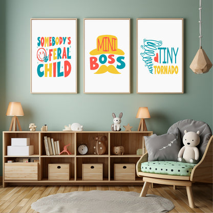 Somebody's Feral Child Print | Colourful | Nursery Wall Art