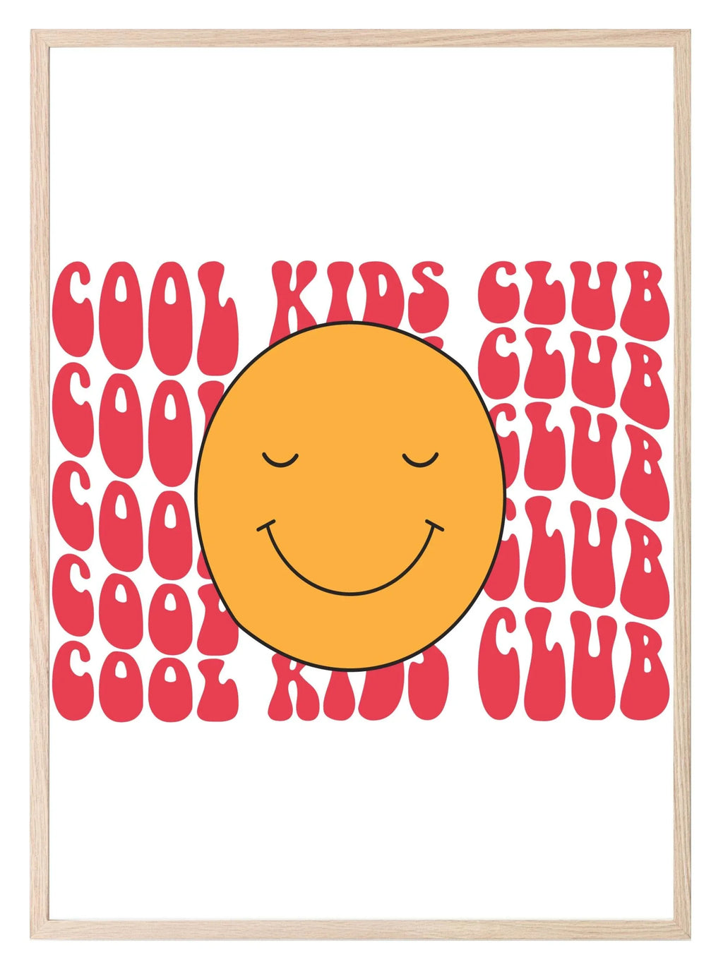 Cool Kids Club Print | Smiley Emoji | Nursery Wall Art - Larosier Prints