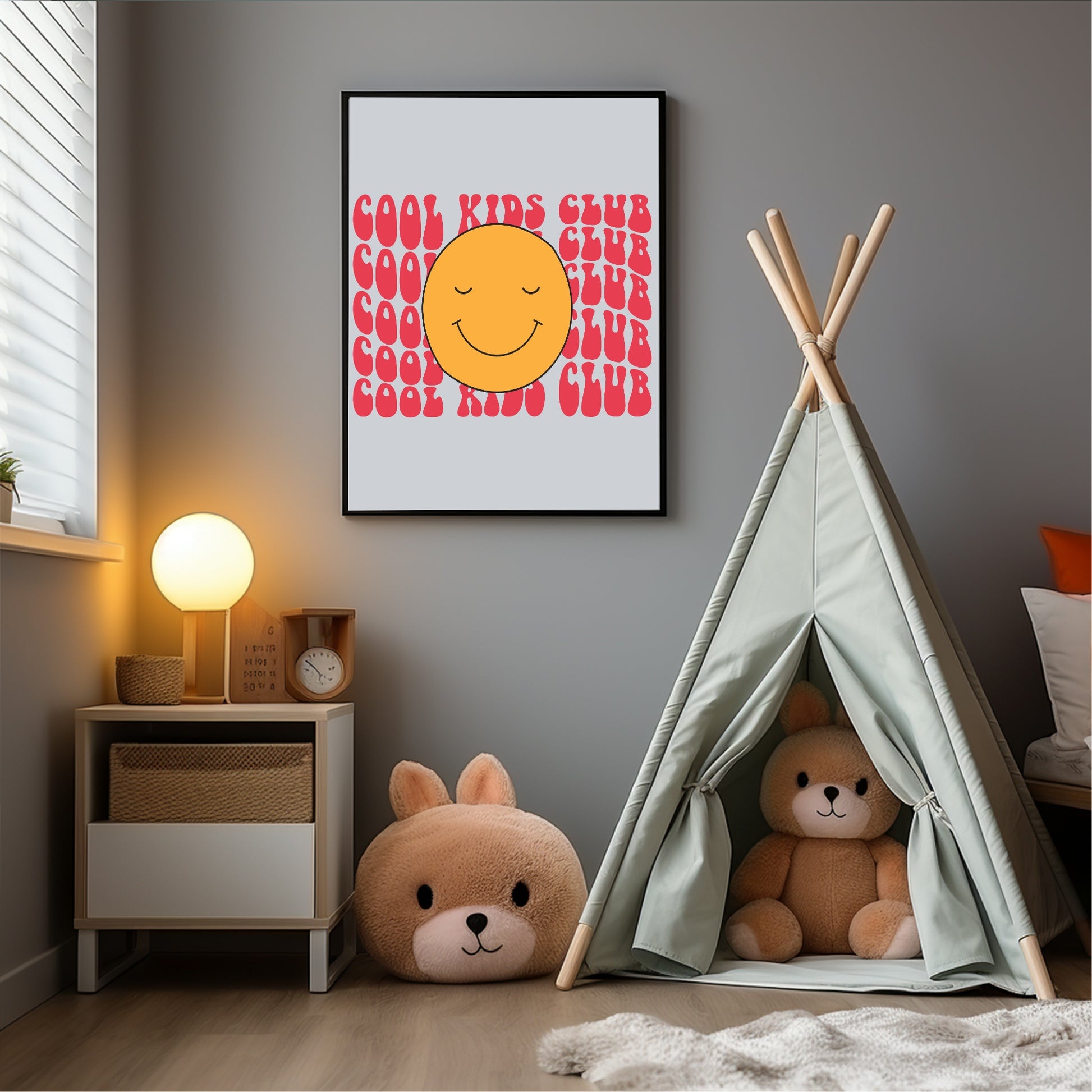 Cool Kids Club Print | Smiley Emoji | Nursery Wall Art