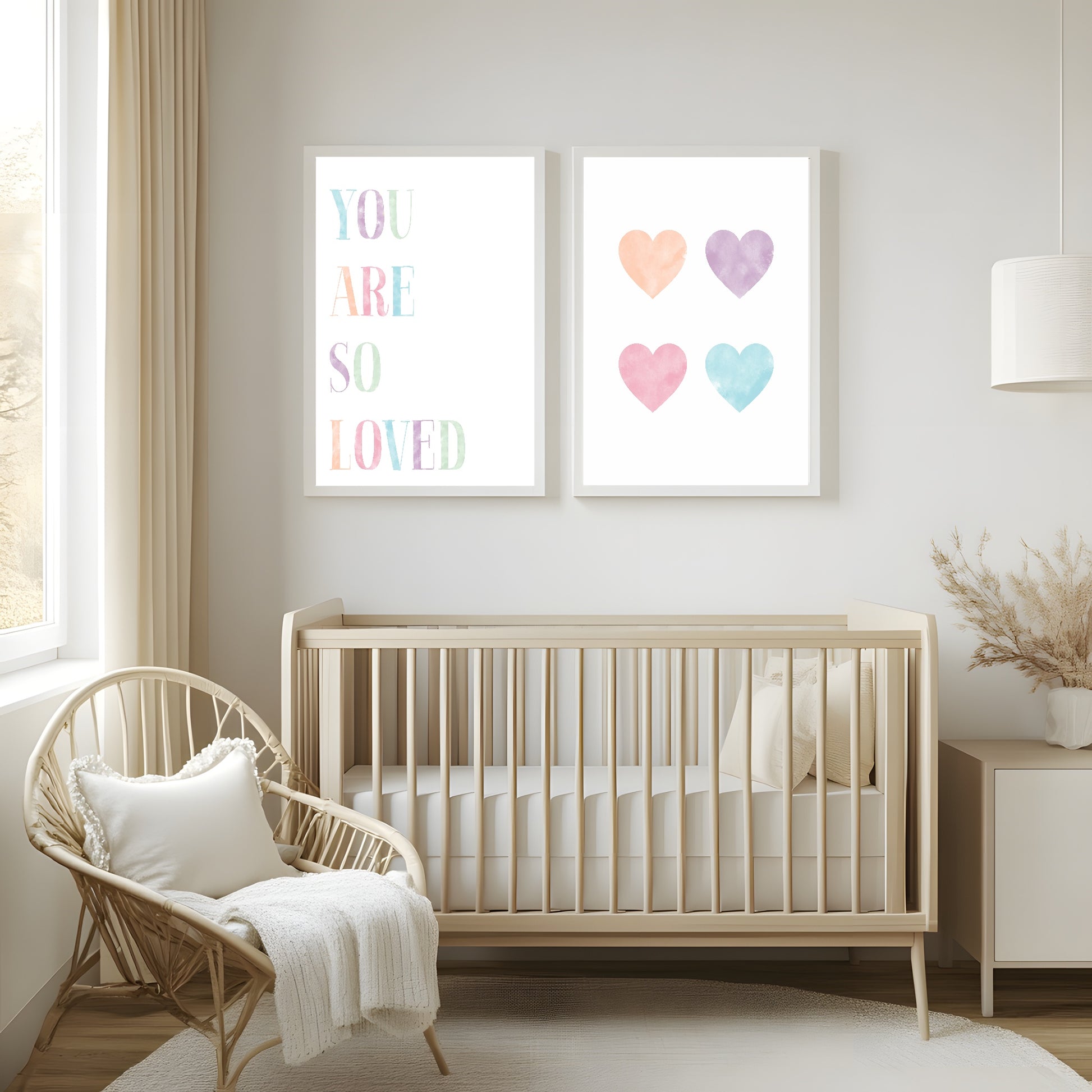 Love Hearts Print | Colourful | Kids Wall Art