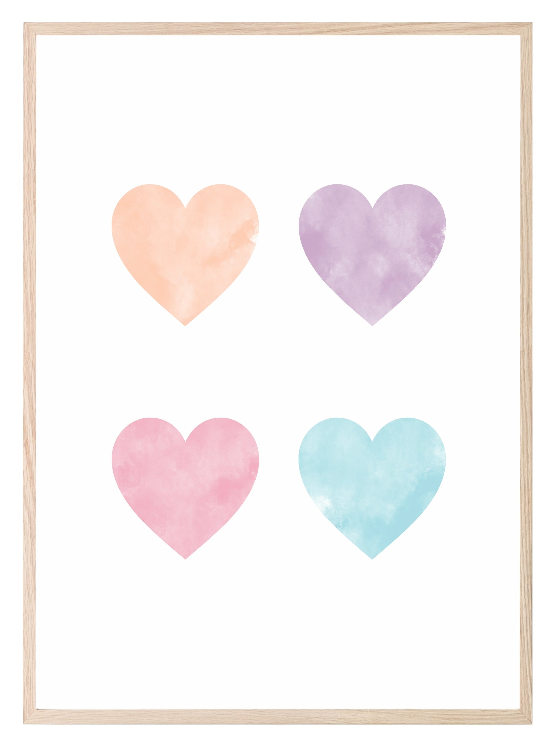 Love Hearts Print | Colourful | Kids Wall Art