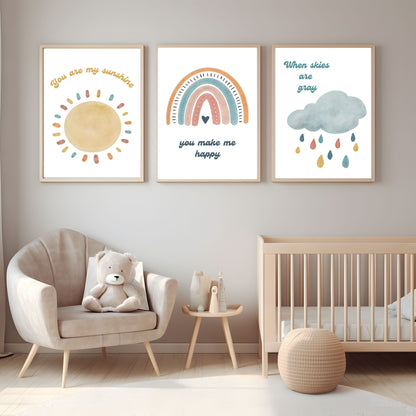 You Are My Sunshine Print | Colourful | Kids Wall Art