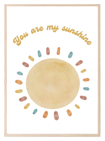 You Are My Sunshine Print | Colourful | Kids Wall Art