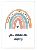You Make Me Happy Rainbow Print | Colourful | Kids Wall Art - Larosier Prints