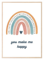 You Make Me Happy Rainbow Print | Colourful | Kids Wall Art - Larosier Prints