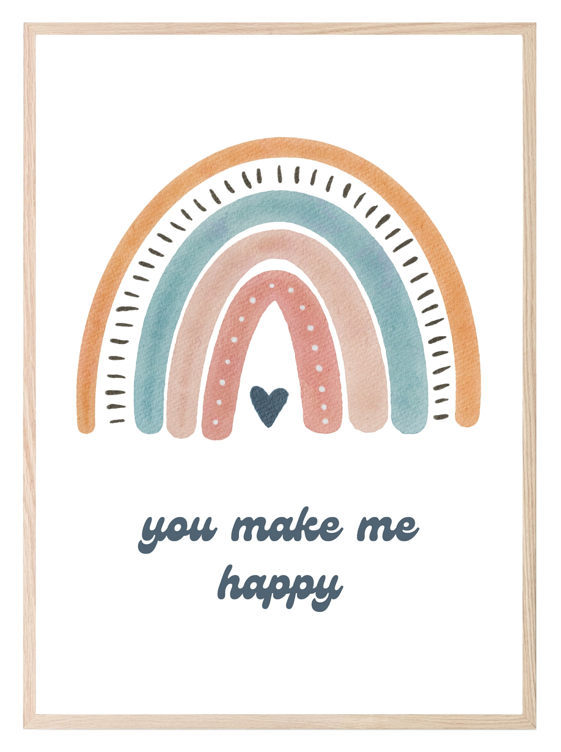 You Make Me Happy Rainbow Print | Colourful | Kids Wall Art