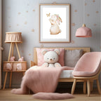 Bunny & Butterfly Print | Watercolour | Kids Wall Art - Larosier Prints