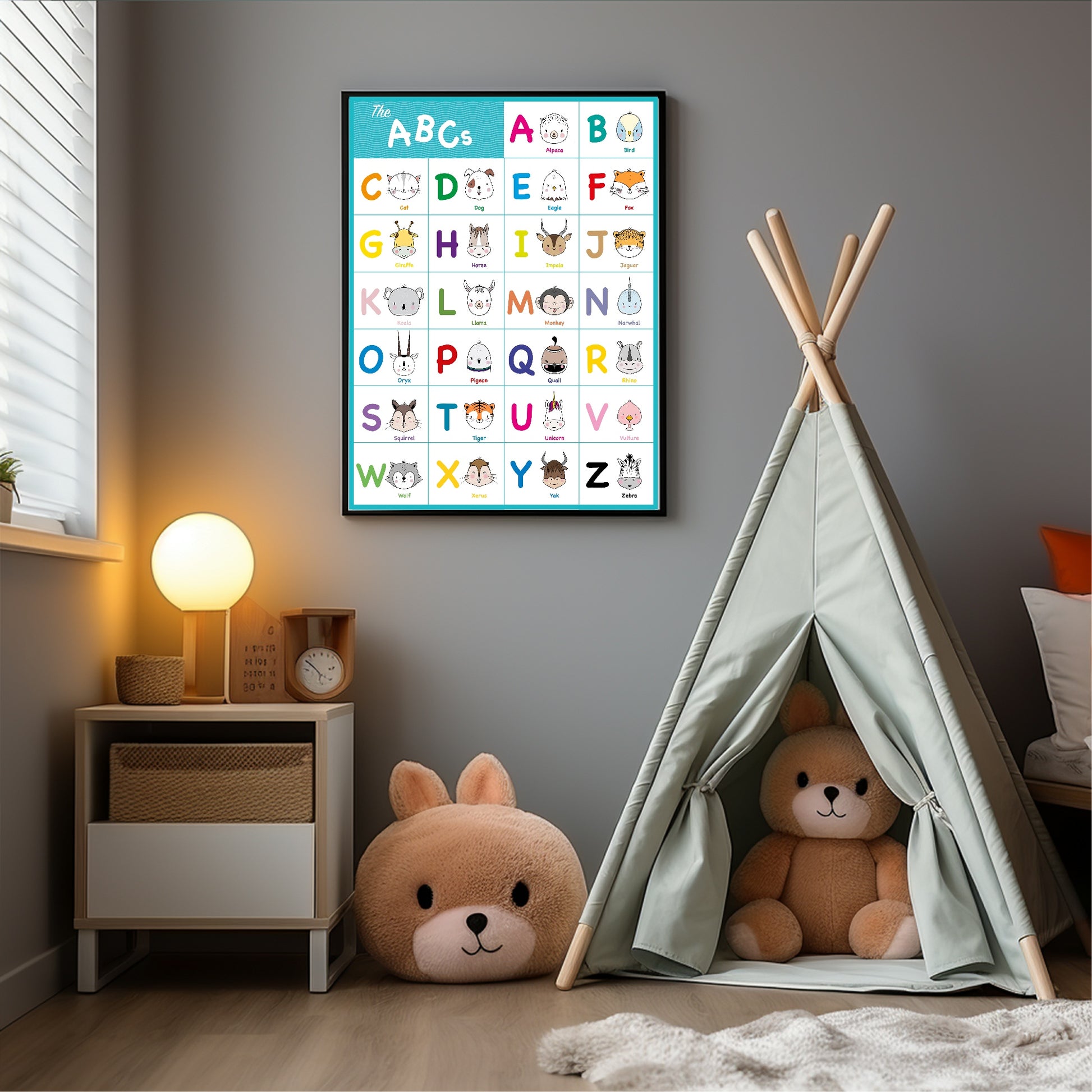 The ABCs Print | Colourful | Kids Wall Art