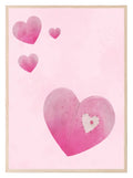Love Heats Print | Pink | Kids Wall Art - Larosier Prints