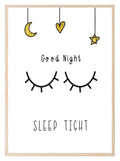 Good Night Sleep Tight Print | Kids Wall Art - Larosier Prints
