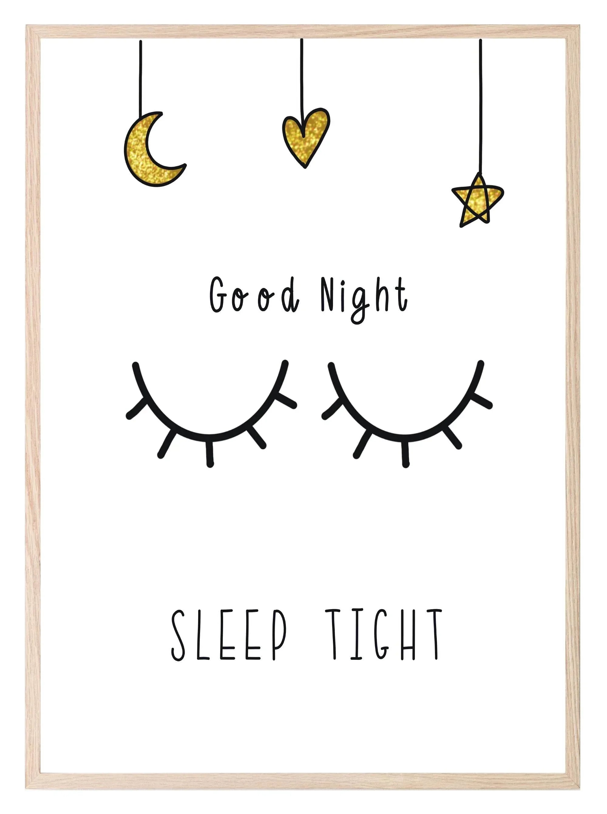 Good Night Sleep Tight Print | Kids Wall Art - Larosier Prints