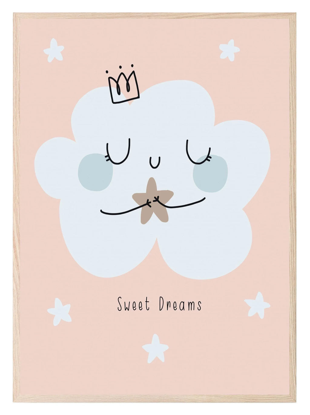 Sweet Dreams Cloud Print | Pink | Kids Wall Art - Larosier Prints