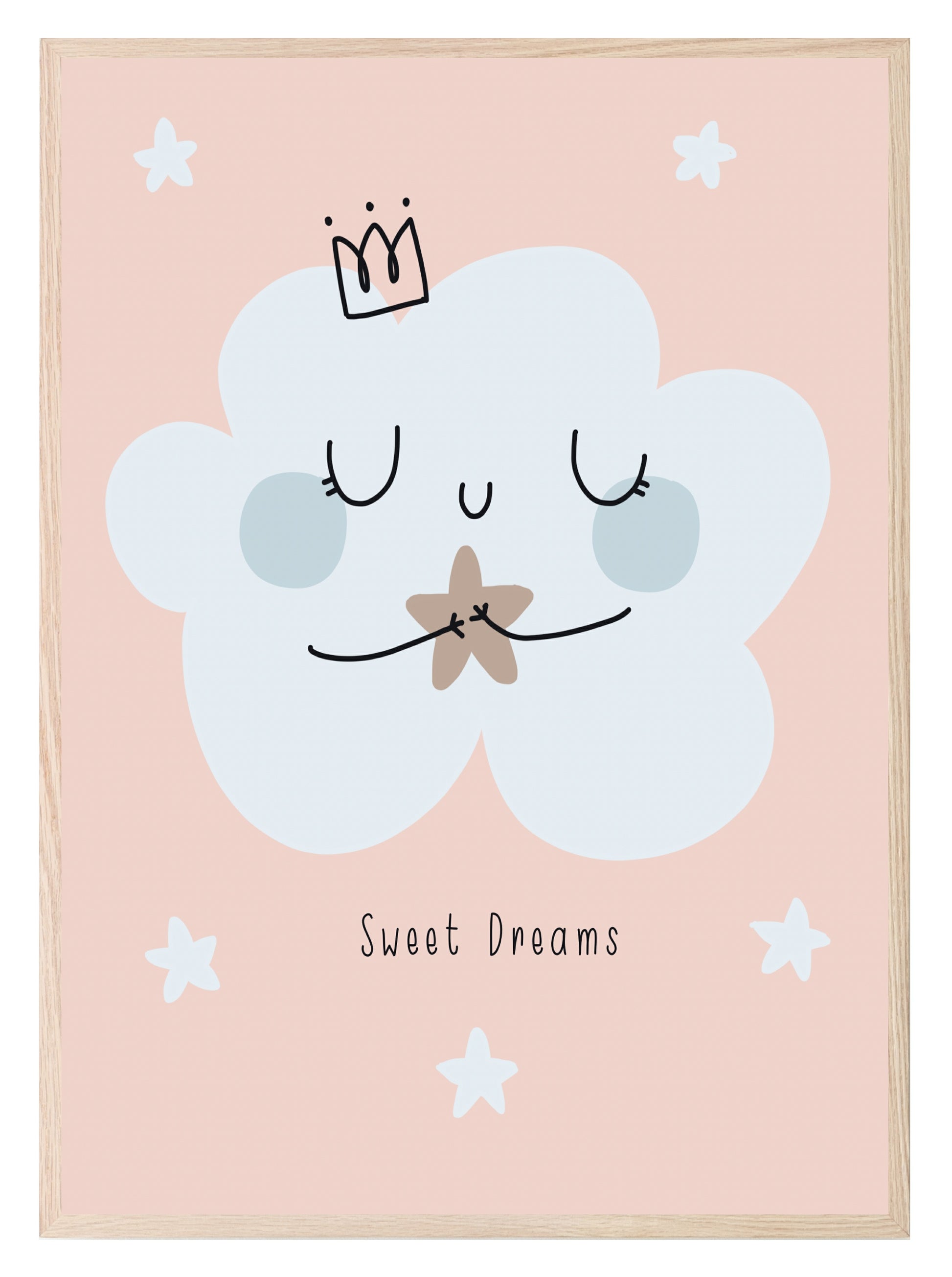 Sweet Dreams Cloud Print | Pink | Kids Wall Art