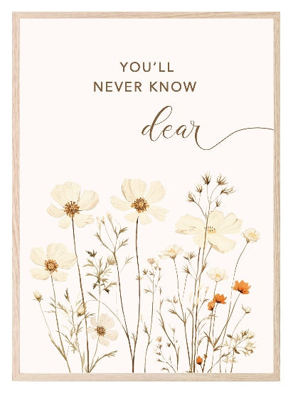 You'll Never Know Dear How Much I Love You Print | Floral | Pink | Kids Wall Art You'll Never Know Dear