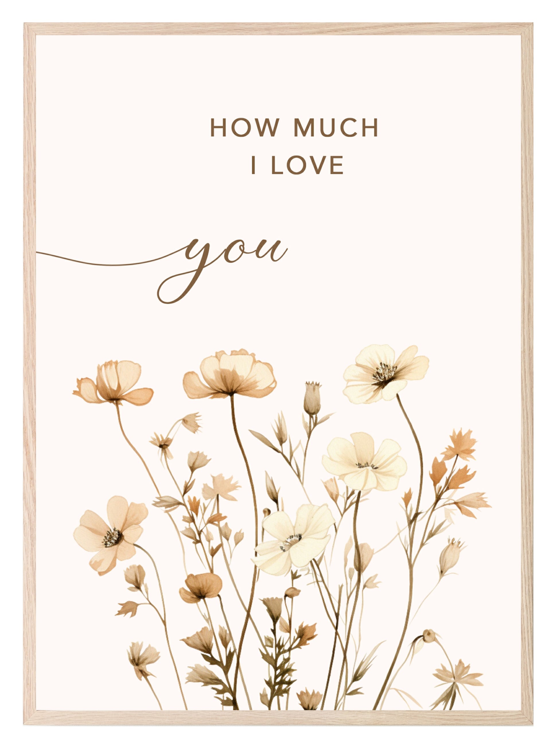 You'll Never Know Dear How Much I Love You Print | Floral | Pink | Kids Wall Art How Much I love You