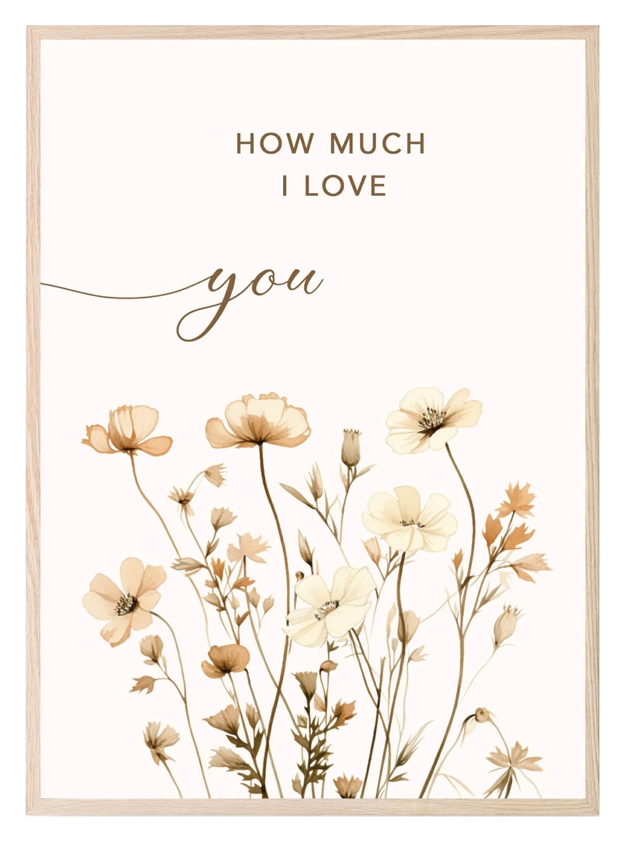 You'll Never Know Dear How Much I Love You Print | Floral | Pink | Kids Wall Art - Larosier Prints