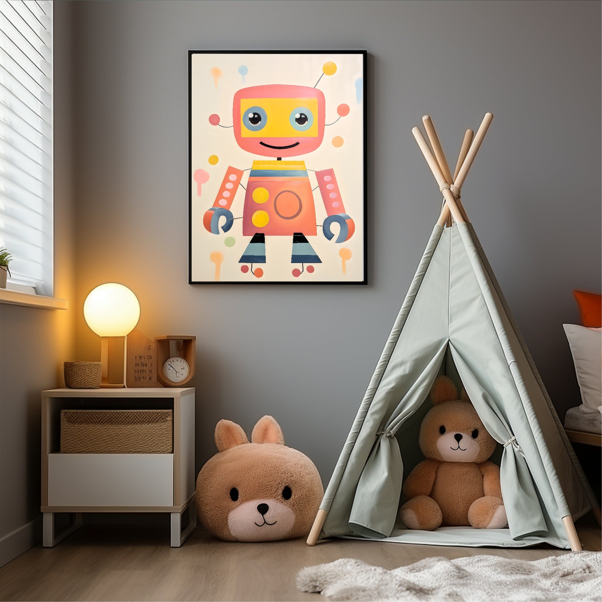 Robot Print | Oil Painting | Kids Wall Art