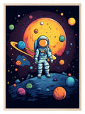 Spaceman On The Moon Print | Kids Wall Art - Larosier Prints