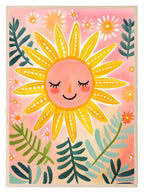 Sun Rays Folk Art Print | Floral | Oil Painting | Kids Wall Art - Larosier Prints