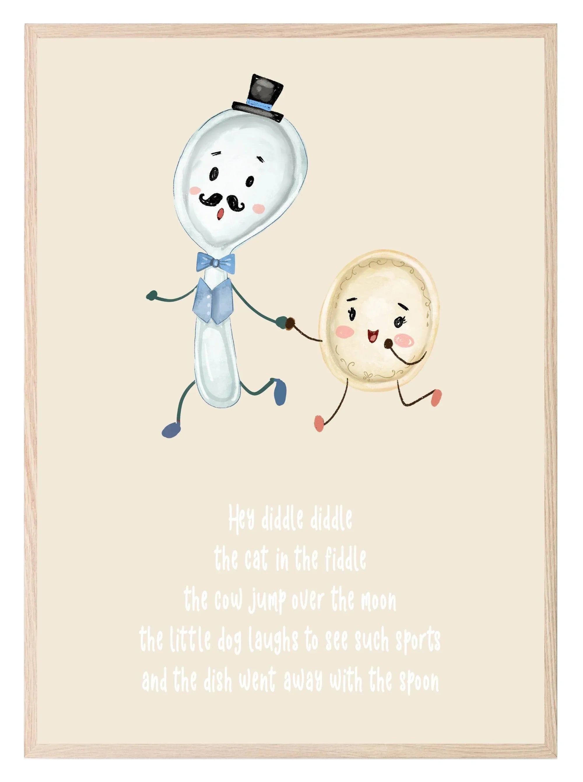 Hey Diddle Diddle Print | Kids Wall Art - Larosier Prints