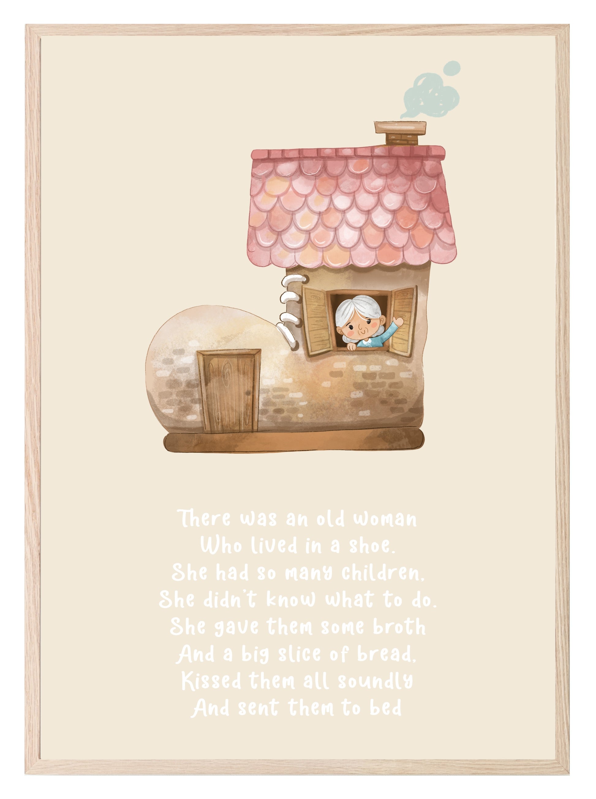 An Old Woman Who Lived In A Shoe Print | Kids Wall Art