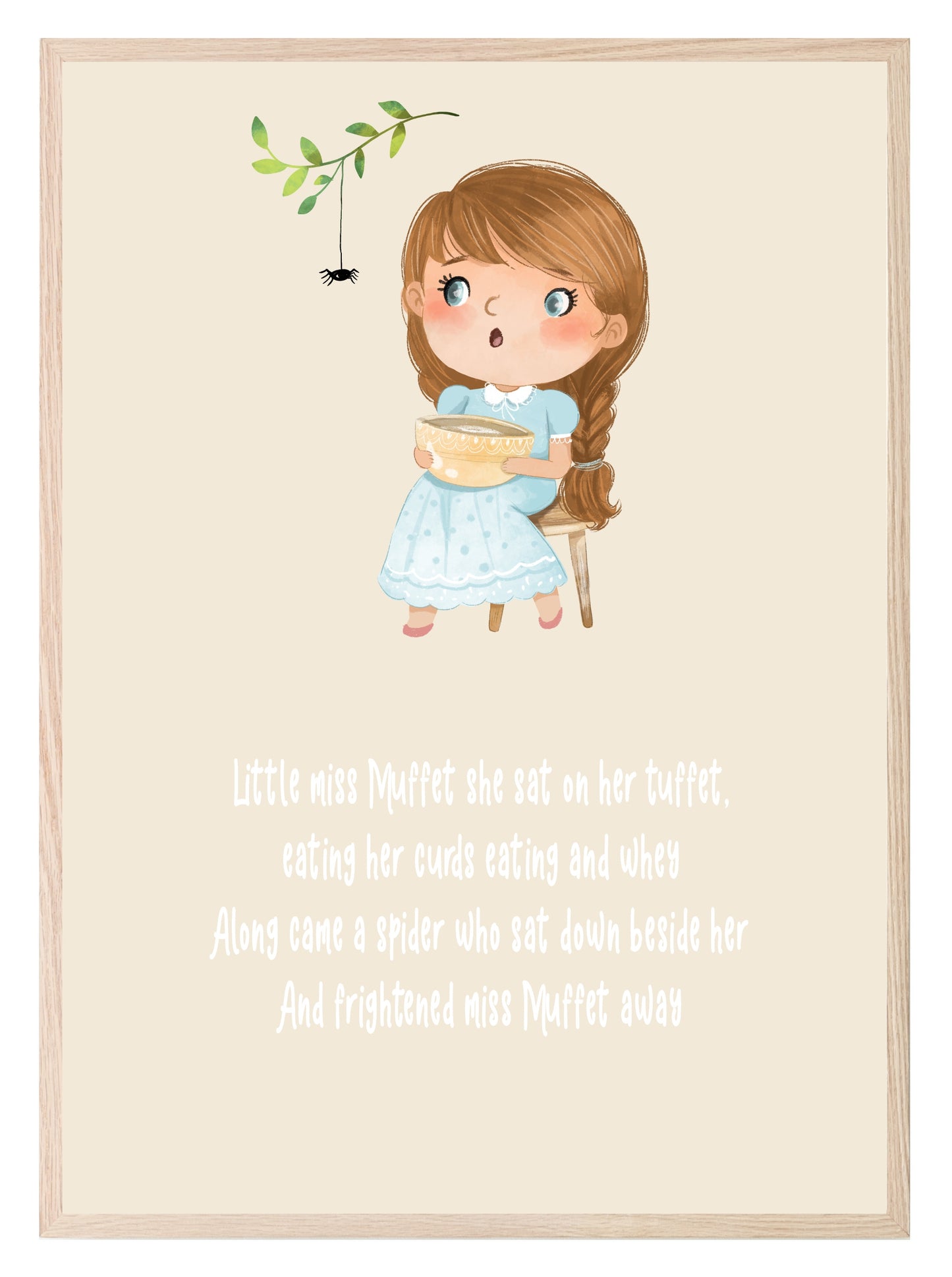 Little Miss Muffet Print | Kids Wall Art