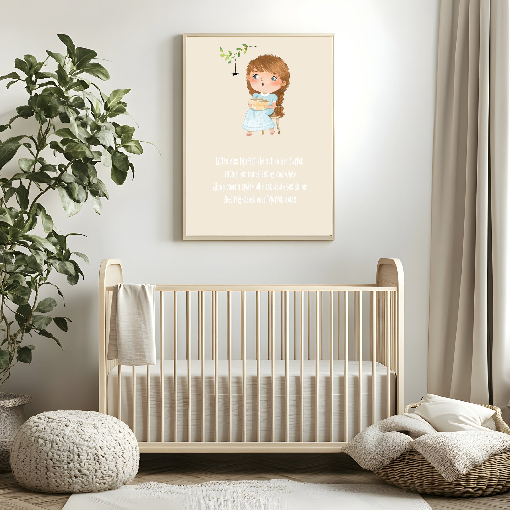 Little Miss Muffet Print | Kids Wall Art