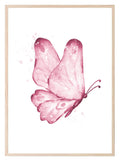 Pink Watercolour Butterfly Print | Flowers | Kids Wall Art - Larosier Prints