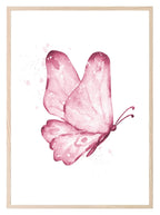 Pink Watercolour Butterfly Print | Flowers | Kids Wall Art - Larosier Prints
