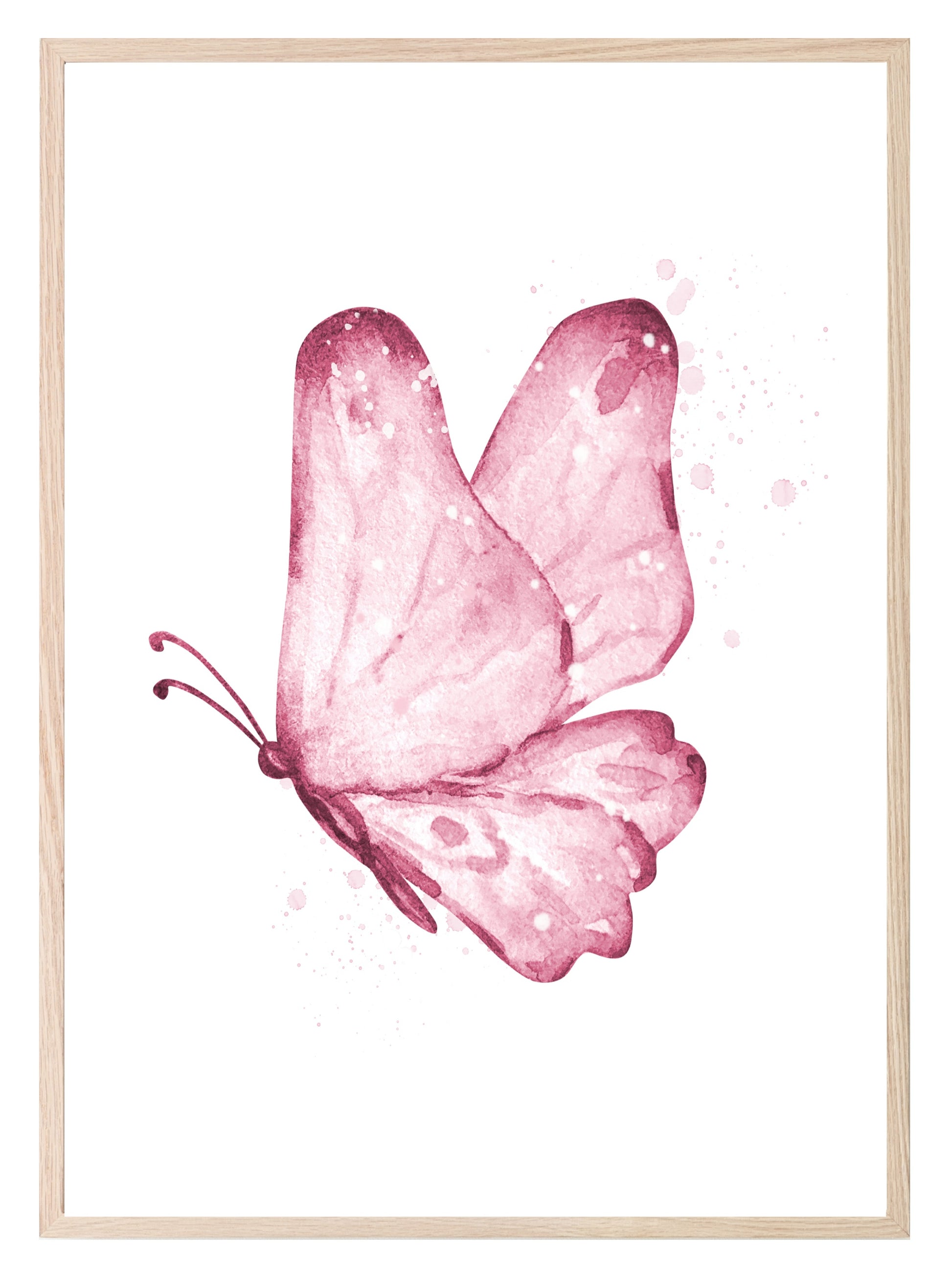 Pink Watercolour Butterfly Print | Flowers | Kids Wall Art Butterfly 2