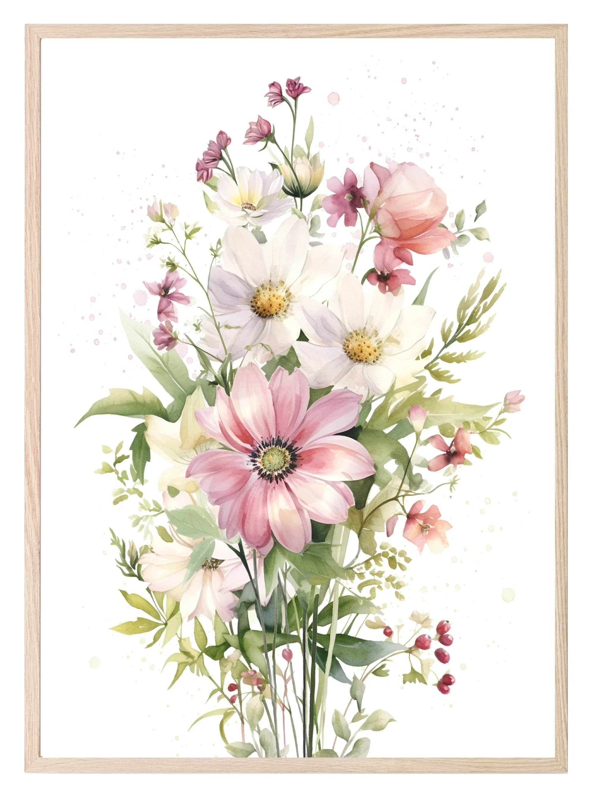 Pink Watercolour Butterfly Print | Flowers | Kids Wall Art - Larosier Prints
