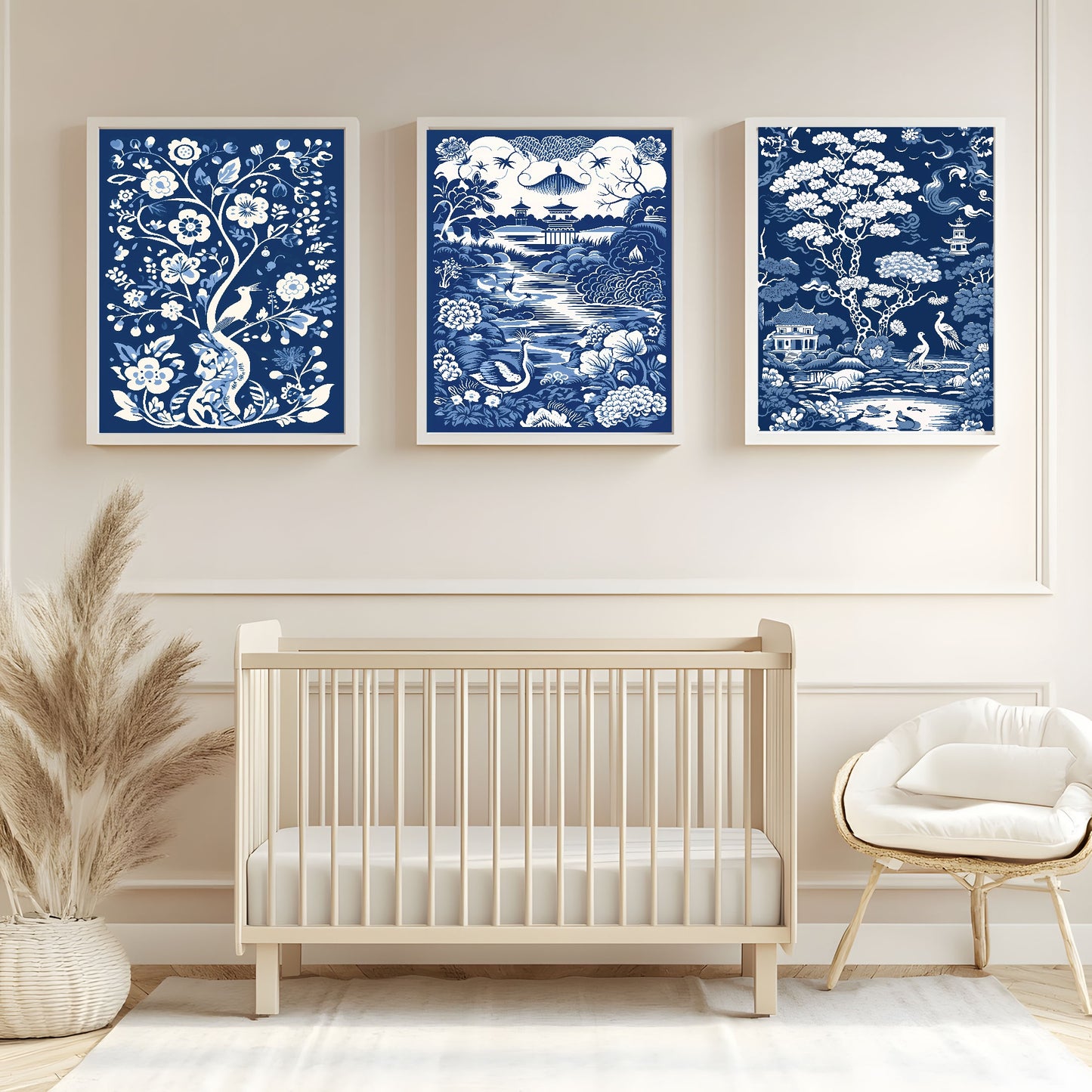 Willow Tree Print | White & Blue | Kids Wall Art