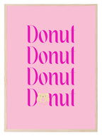Donut Donut Donut Donut Print | Pink | Kids Wall Art - Larosier Prints