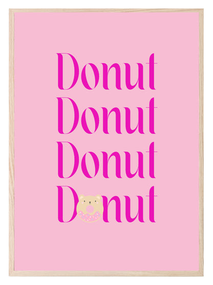 Donut Donut Donut Donut Print | Pink | Kids Wall Art