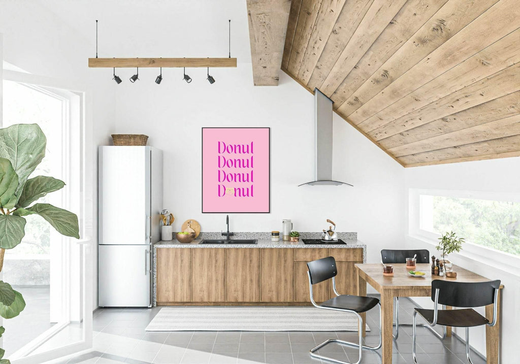 Donut Donut Donut Donut Print | Pink | Kids Wall Art - Larosier Prints