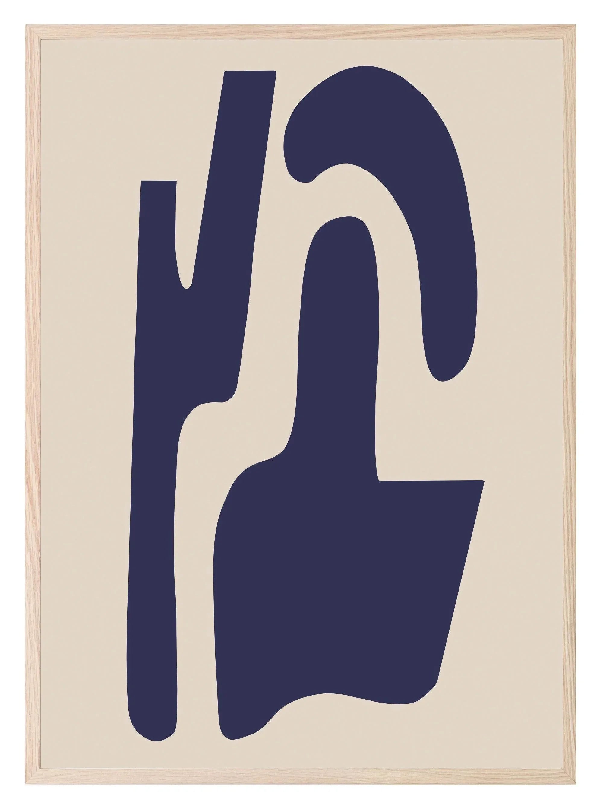 Blue & Beige Abstract Print | Abstract Art - Larosier Prints