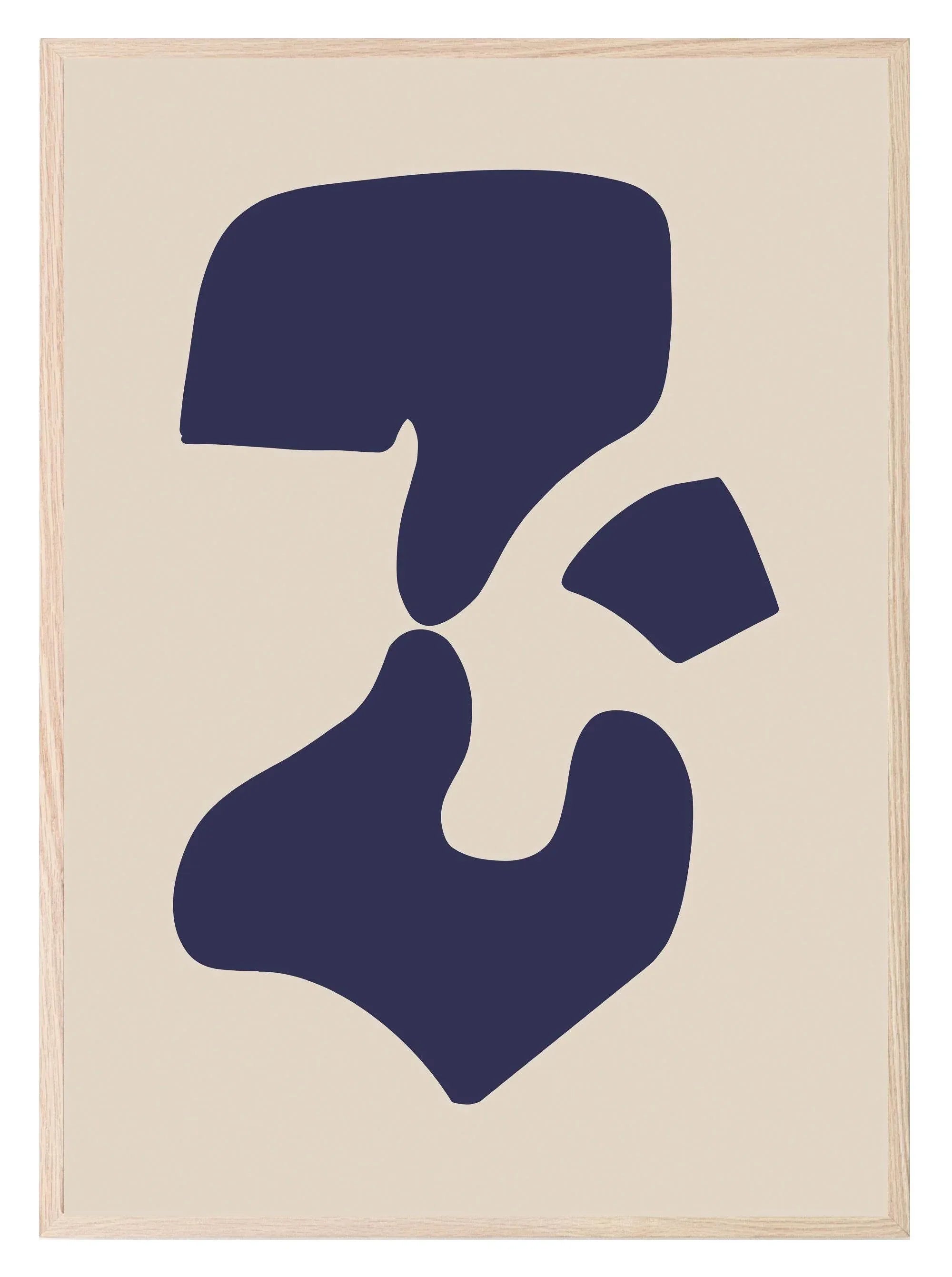 Blue & Beige Abstract Print | Abstract Art - Larosier Prints