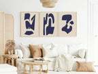 Blue & Beige Abstract Print | Abstract Art - Larosier Prints