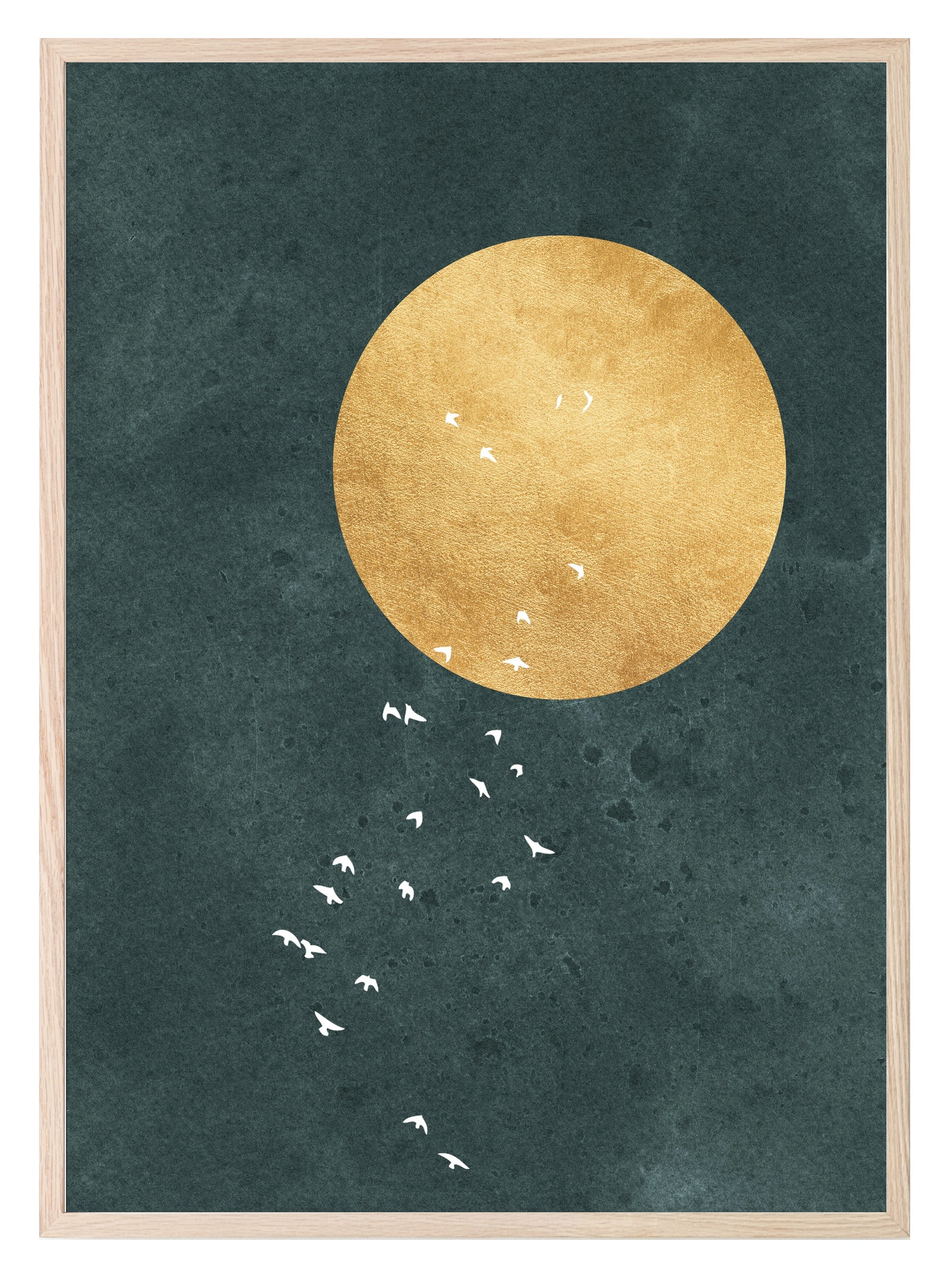 Moon And Birds Print | Celestial Wall Art