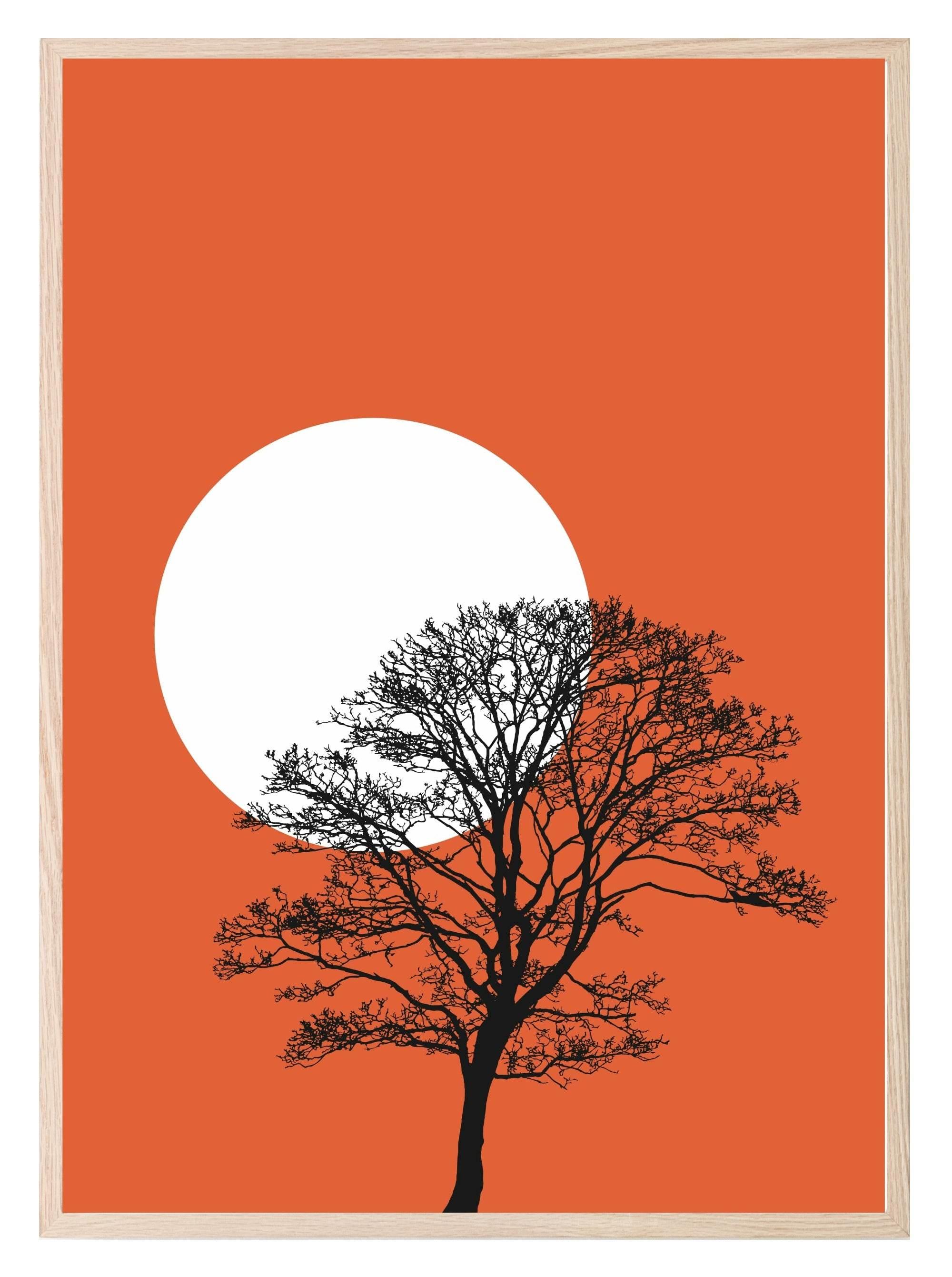 Abstract Sunset Print | Tree | Orange | Colourful Wall Art - Larosier Prints