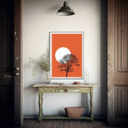 Abstract Sunset Print | Tree | Orange | Colourful Wall Art - Larosier Prints