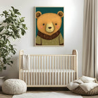 Teddy Print | Green | Kids Wall Art - Larosier Prints