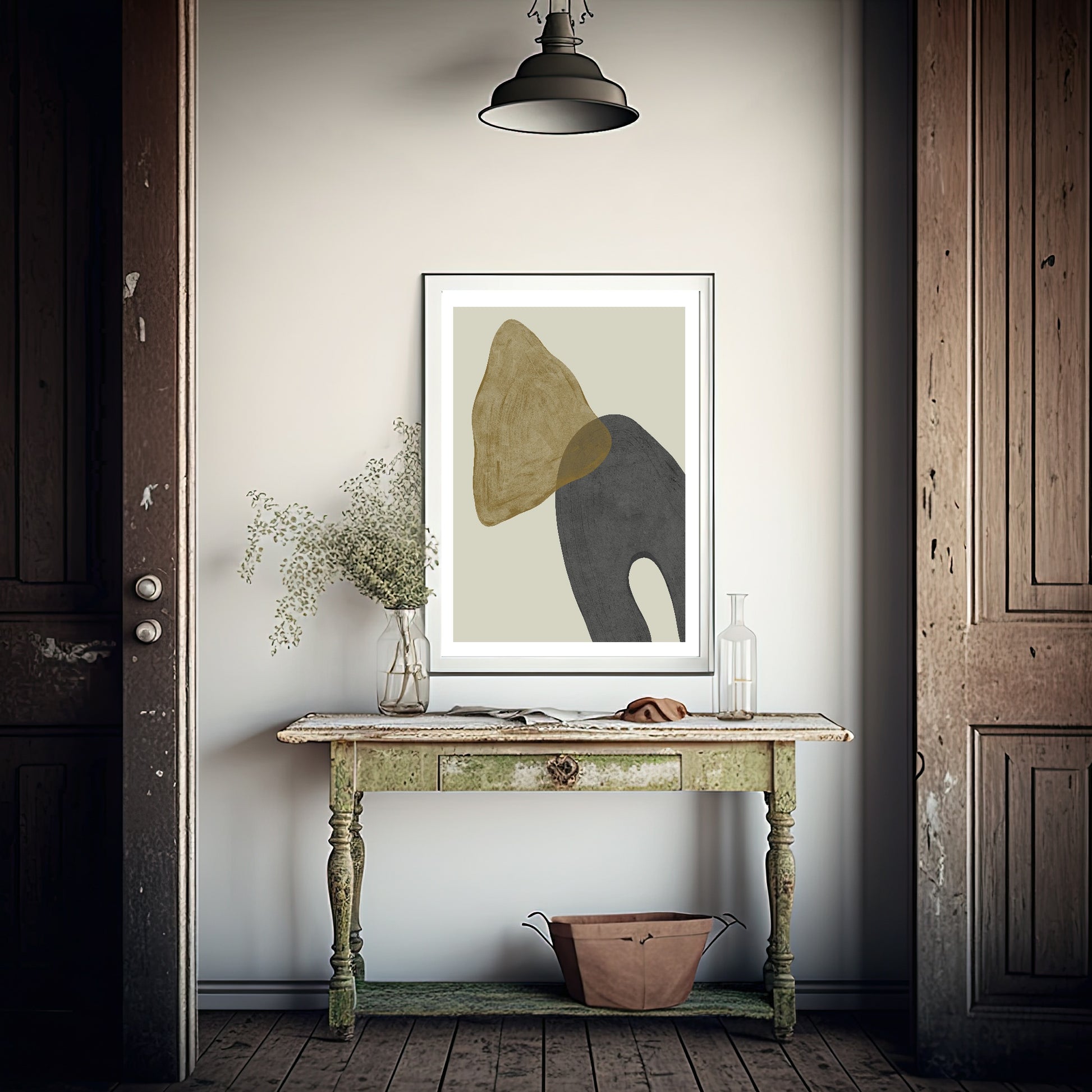 Grey & Gold Abstract Print | Abstract Wall Art