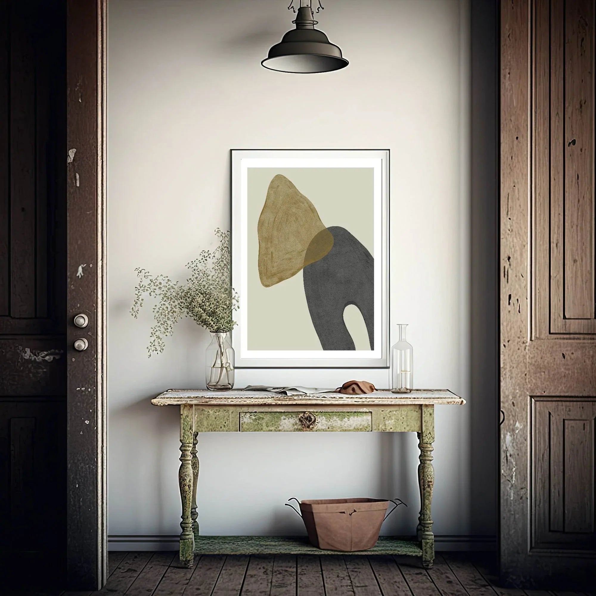Grey & Gold Abstract Print | Abstract Wall Art - Larosier Prints