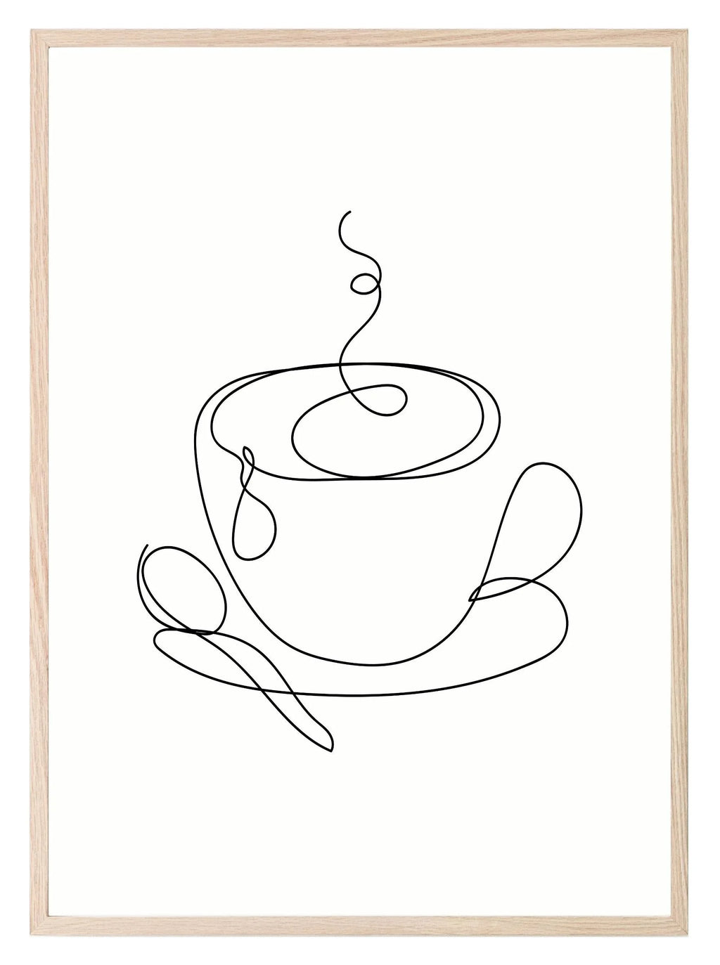 Line Drawing Tea Cup Print | Line Art - Larosier Prints